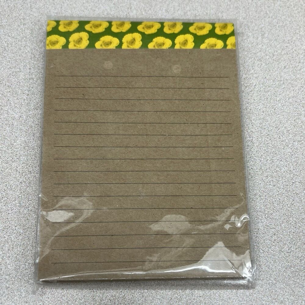 Butter Cup Flower Magnetic Lined Notepad Grocery List Pad Multi Botanical Floral
